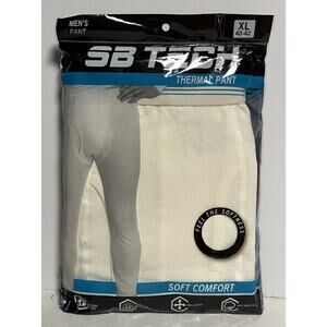 Mens SB Tech Thermal Pant Moisture Wicking Retains Heat Off White XL 40-42 NIP